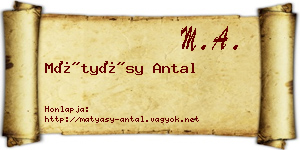 Mátyásy Antal névjegykártya